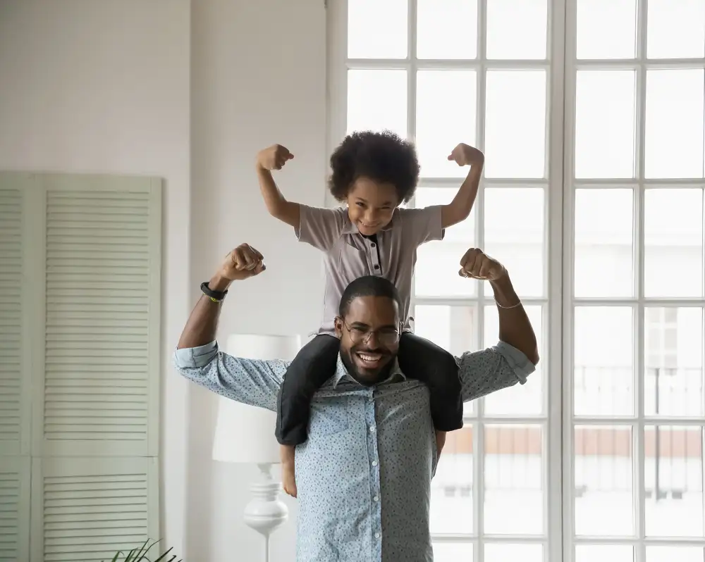 Storng Child With Father